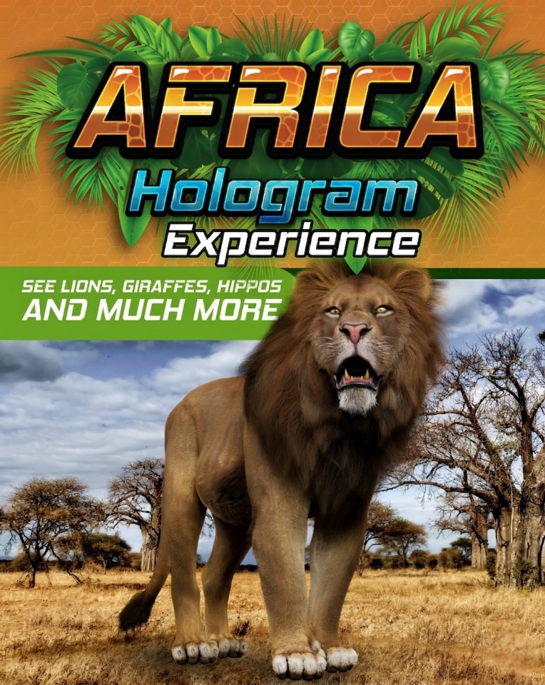 Africa hologram tunnel with elephants, lions and giraffes &mdash; Hologram Zoo Vernon Hills IL